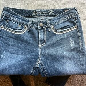 Seven Slim Straight Slightly Distressed Jeans